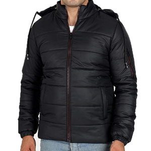 Chaqueta de Invierno para Hombre, Estilo Urbano, con Bolsillos Delanteros, Capucha Extraíble, Tejido Ecológico, Cortavientos y Cálido, en Oferta - Product Image 1