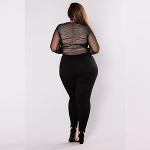 EDGE DENIM <span class=keywords><strong>Jeans</strong></span> Neri Strappati <span class=keywords><strong>con</strong></span> <span class=keywords><strong>Elastico</strong></span> in Vita, <span class=keywords><strong>Jeans</strong></span> Taglie Forti per Donne Formose - Product Image 5