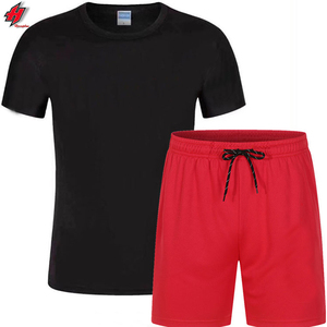 Conjunto de pantalones cortos de verano para hombre, camiseta informal con cuello redondo y logotipo personalizado, 2 piezas, 2022 - Product Image 6
