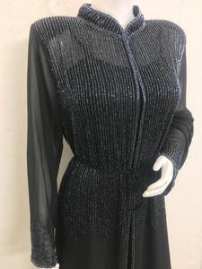 ชุดเดรสแบบลำลองสไตล์มุสลิมแบบดั้งเดิมของผู้หญิงดูไบ เสื้อคลุมยาวแบบชาติพันธุ์ คาร์ดิแกน คาฟตัน ทูนิค ปักมือด้านหน้า เปิดด้านหน้า อาบายะ - Product Image 2