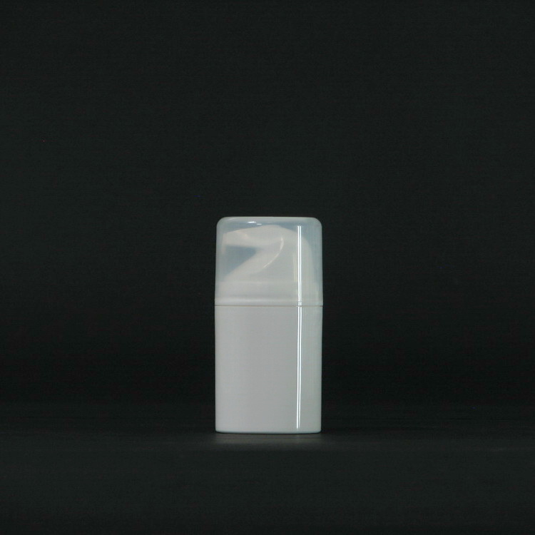 stock 50ml white cosmetic airless pump bottle