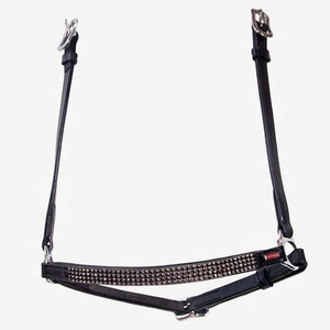 Cabezal de Cuero Ligero de Calidad Premium, Tamaño Personalizado, Estilo Hannoverano para Caballos de Carreras, con 4 Filas de Cristales, Estándar Internacional - Product Image 4