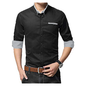 Camisa de manga larga de algodón para hombre, ropa de oficina, camisas informales formales, estampado de color personalizado, ropa de manga larga de seda/algodón - Product Image 2