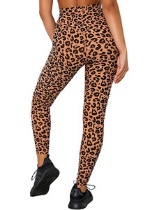 Women's Yoga Outfit Set Outdoor <b>Sports</b> Yoga Shorts Quick-drying Breathable High-waisted Hip-lifting Fitness <b>Bra</b> Cheetah Print - Product Image 5