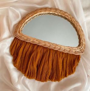 Espejo Decorativo de Ratán Natural de Diseño Clásico, Espejo Redondo de Pared de Alta Calidad, Ideal para Uso en Interiores y Exteriores - Product Image 5