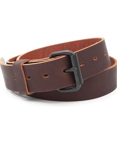 Ceinture en cuir de vache véritable décontractée pour hommes fabriqués à la main Design haut de gamme Longueur personnalisée Noir et marron Coupe universelle - Product Image 3