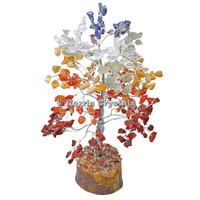 Precioso Árbol de Cristal Tallado con Piedras Preciosas Navideñas para el Amor, con 7 Chakras y 300 Fragmentos