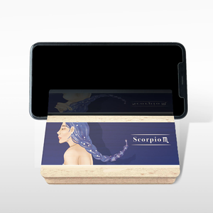 Soporte para Teléfono con Difusor de Aroma y Amplificador, Diseño de Madera con Signo Zodiacal Escorpio - Product Image 3