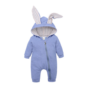 Sudadera con capucha de conejo de dibujos animados, trajes de manga larga de algodón con cremallera para bebé recién nacido de 3 a 24 meses - Product Image 4