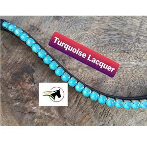 สายคาดศีรษะม้าคริสตัลเคลือบสีเทอร์ควอยซ์ แบบเปลี่ยนง่ายด้วยแถบตีนตุ๊กแก ราคาไม่แพง แต่หรูหรา อุปกรณ์ขี่ม้าสำหรับบังเหียนม้า - Product Image 4
