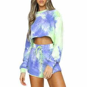 Top court à manches longues pour femmes, ensemble d'été multicolores et confortables - Product Image 6