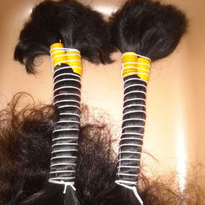 Extensiones de cabello humano indio virgen Remy sin procesar 100%, máquina de extensiones de cabello humano a granel de alta calidad, trama doble, cabello de todos los colores - Product Image 1