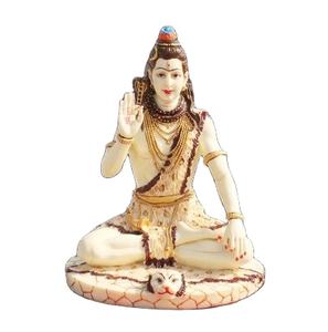 Statue de Shiva en polyrésine blanche faite à la main par Nirmala Handicraft - Décoration d'intérieur pour temple ou table - Product Image 1