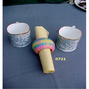 Juego de 4 servilleteros de madera con soporte pintado - Product Image 2