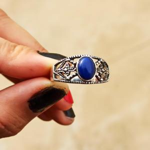 Anillo de lapislázuli de piedras preciosas de Plata de Ley 925 hecho a mano indio, joyería fina personalizable, precio de fábrica, ajuste de piedra cortada para fiestas - Product Image 1