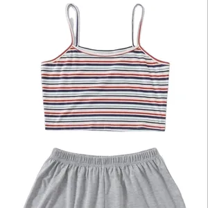 Conjunto de Pijama de Satén Sedoso para Mujer Lennox Fashion BD, Ecológico, Transpirable, Suave, Sin Mangas, Ropa de Dormir, Conjunto de 2 Piezas con Pantalones Cortos hasta la Rodilla - Product Image 1