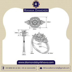 Anillo de oro blanco con diseño de diamante Natural, 10K, listo para enviar - Product Image 2