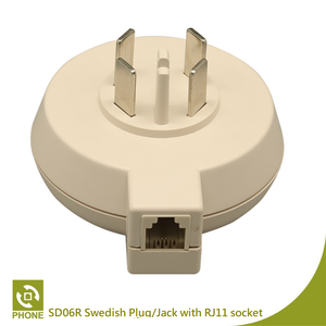 Enchufe sueco con conector estadounidense (RJ11), accesorios para teléfono - Product Image 4