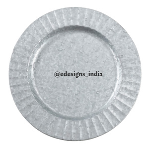 Plaque de chargeur en métal de luxe Simple, forme ronde unie, vente en gros, fantaisie, sous-assiette, événement décoratif, assiette de service créative faite à la main - Product Image 6