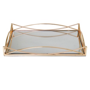 Kitchen Ware Exclusive Designer <b>Mirror</b> Serving <b>Tray</b> Rounded Shape Handmade Fancy Serving Platter Food Supplies Serving Dish - Product Image 6