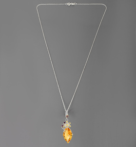 Collar de oro y amatista para mujer, colgante de plata de ley 925 con gemas, citrino, MARQUESA, joyería fina - Product Image 6