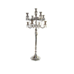 Bougeoirs en métal 5 bras, 10 pièces, décoration de mariage, fait à la main, styliste de qualité supérieure et à bas prix - Product Image 6