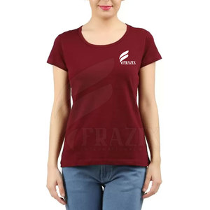 Women's Custom O-Neck Slim Fit Anti-Wrinkle Quick-drying Breathable T-Shirt for Summer 2024 <b>Plain</b> Dyed Wholesale - Product Image 1