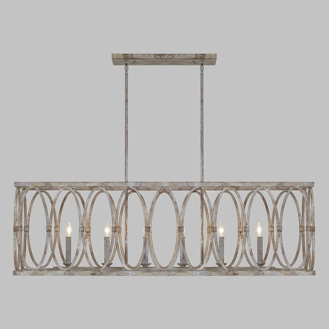 6 - Light Kitchen Island Linear Pendant Ceiling Light by Medieval Edge
