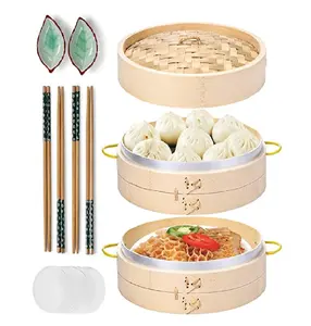 Caja de vapor Momos de Pasta de arroz de madera maciza de diseño antiguo con caja Dimsum de la más alta calidad para accesorios de Hotel