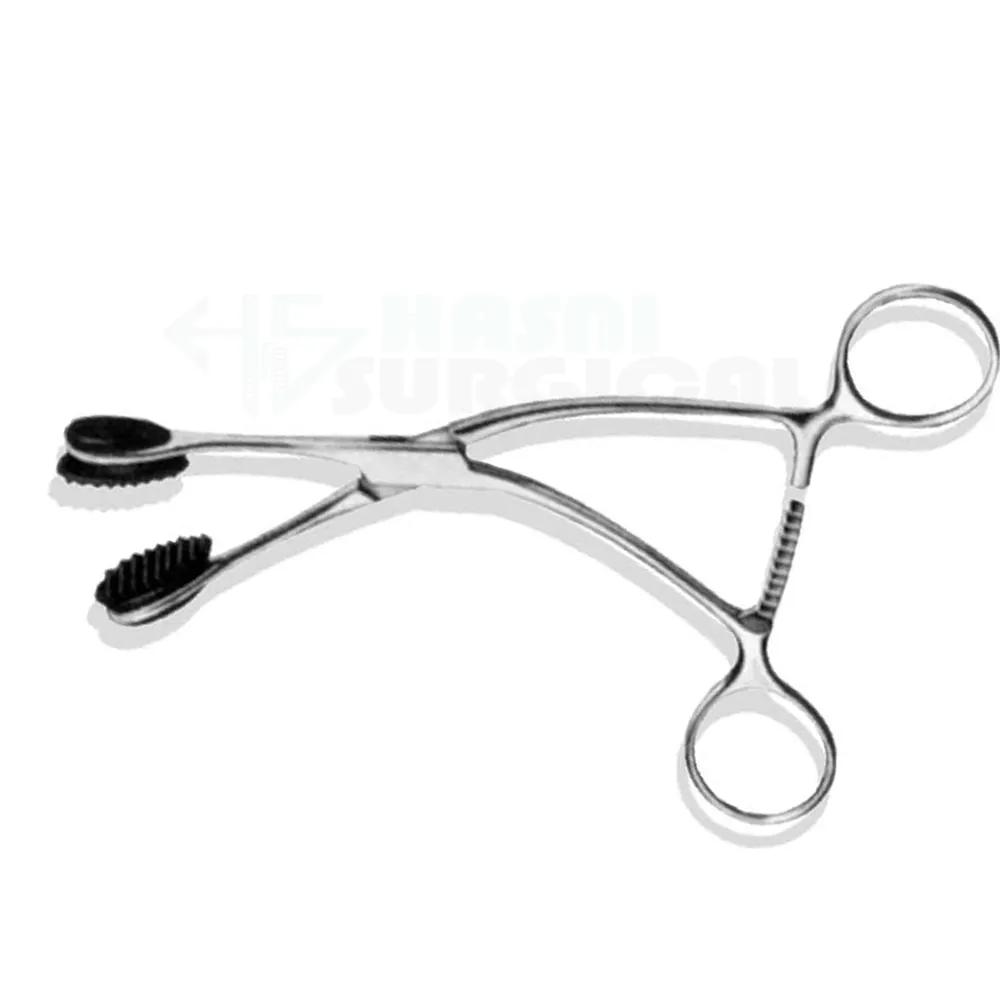 Stainless Steel Young Tongue Holding Forceps 6.5" with Soft Rubber Jaws Surgical Dental Instruments