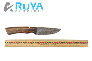 Cuchillo de Acero de Damasco de 8 Pulgadas con Funda, Mango de Nogal, Cuchillo Hecho a Mano con Funda de Cuero, Aprobado por la CE - Product Image 5