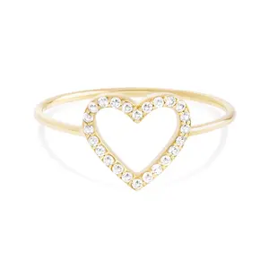 Gemnel pure silver jewelry 925 findings diamond gold vermeil heart rings jewelry women