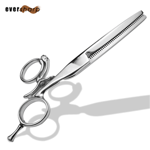 Eversharp Beauty Stainless Steel Hair <b>Thinning</b> Scissors 30 Teeth Sharp Tip Plastic Handle Long Right Handed <b>Mirror</b> Polish - Product Image 2