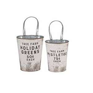 Juego de Diseño Popular, Cubo de metal de diseño Vintage para Navidad, de lujo, calidad, artículo de regalo de Navidad, cubo redondo de Metal de bajo precio - Product Image 5