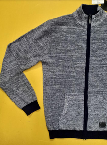 เสื้อสเวตเตอร์ถักสำหรับผู้ชายเสื้อสเวตเตอร์ถักแบบมีซิปด้านหน้าคอตั้งเสื้อคาร์ดิแกนมีกระเป๋าของบังคลาเทศ - Product Image 3