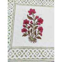 Ensemble de 6 napperons et serviettes de table à la main indiens imprimés à la main 100% coton pour la maison