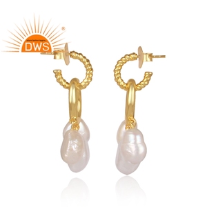 Dernier design 2026 Boucles d'oreilles pendantes en perles naturelles pour femmes Fabricant de bijoux de mode - Product Image 3