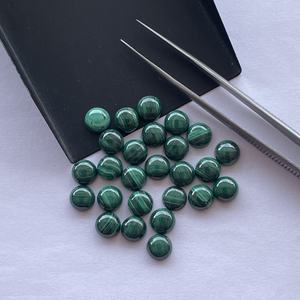 Cabochons de pierres précieuses rondes à dos plat en malachite verte naturelle de 4mm du fabricant en ligne prix de gros qualité AAA - Product Image 2