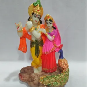 Fibre Heer Krishna Met Radha Murti Idol Ganesha Religieuze Beelden Pooja Puja Murti Hindoe God