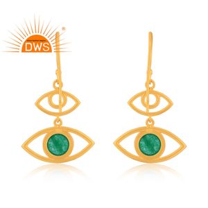 Pendientes Colgantes de Plata de Ley 925 con Ónix Verde Natural y Ojo Turco, los Más Vendidos del 2026, para Mujer, Fabricante de Joyería - Product Image 4