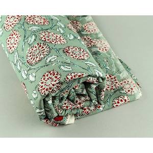 Tela de túnica india con estampado de bloques florales de algodón suave 100% Tema de costura de algodón a medida bolsas ligeras cubre ropa de niño - Product Image 6
