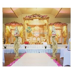 Mandapam de Madera Tallada Real para Bodas, Mandapam Indio para Bodas, Conjunto de Mandapam Tradicional Dorado de Madera del Sur, Configuración de Mandapam en Australia - Product Image 1