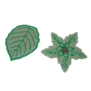 Posavasos con cuentas de estrella de hoja de Navidad multicolor Diseño de tendencia de moda Personalizado Nueva llegada - Product Image 1