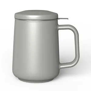 DHPO แก้วชาเซรามิกพร้อม304ขนาด500มล. ทำจากสเตนเลสสตีลพร้อมตะกร้าแช่ใบชาแบบหลวมแก้วพรีเมี่ยม - Product Image 1