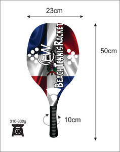 Raquettes de beach tennis et de padel sur mesure avec logos en fibre de carbone et verre, combinaisons de couleurs, poids 310-330g, longueur 50cm - Product Image 2