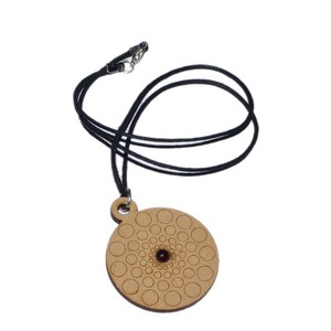 Pendentifs ronds gravés sur pendentifs, en bois, 50 pièces - Product Image 1