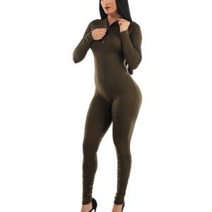 Vêtements de sport pour femme, tendance et décontractés, avec fermeture éclair, cordon de serrage, couleur unie, avec grande poche, pour activités de plein air - Product Image 5