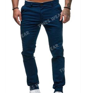Pantalones vaqueros elásticos para hombre, Vaqueros informales lisos de cintura media con bolsillo - Product Image 6