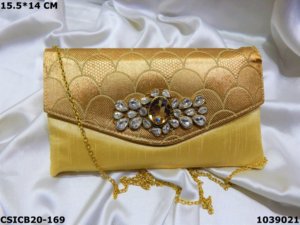 Bolso de Mano de Seda Cruda para la Noche, Diseño Étnico, Marca Craftstages International, 15.5x14cm - Product Image 4