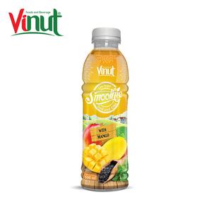 500ml Factory's Low Sugar White Label Basil Seed Drink with Mango Smoothie Puree in <b>Bulk</b> <b>Bottle</b> Packaging - Product Image 1